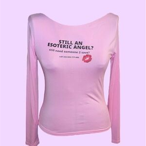 pink esoteric angel off shoulder long sleeve